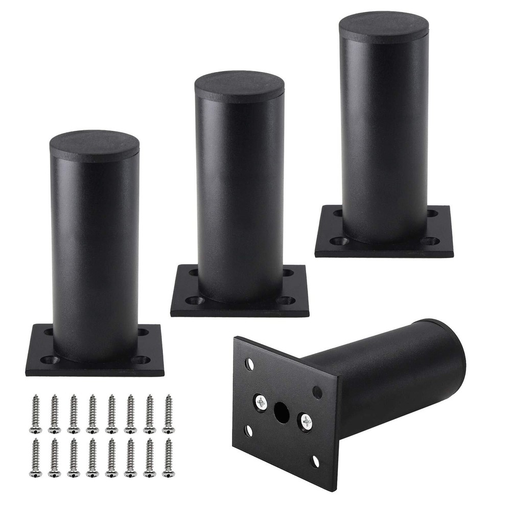 Set of 4 Furniture Legs 4 Inch, Adjustable Aluminum Alloy Cabinet Legs, Metal...