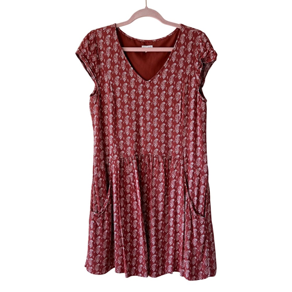 Garnet Hill Womens Cottage Paisley Summer Day Knee Length Dress Size 10 Boho