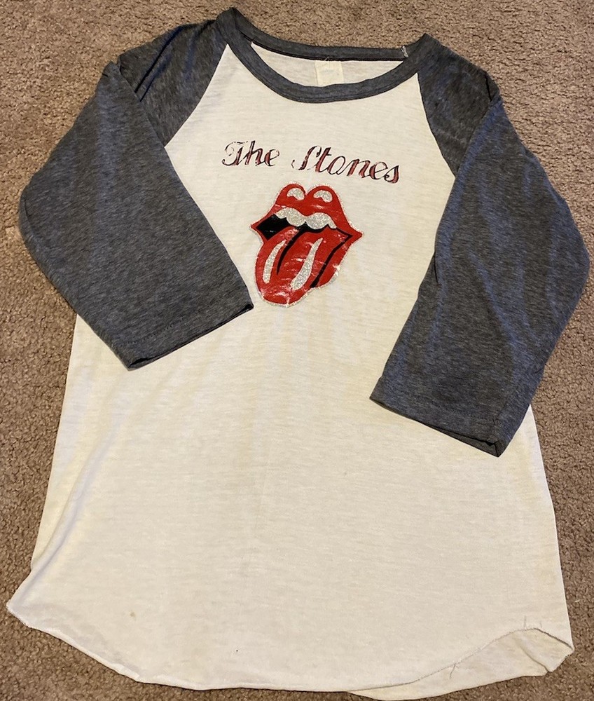 Vintage 1970’s Rolling Stones Raglan 3/4 Sleeve Concert T-Shirt Size Medium