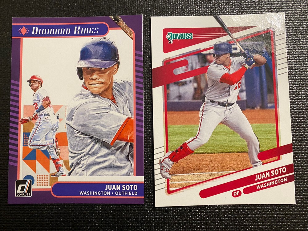 Juan Soto Lot 2021 Donruss Baseball #195 & Diamond Kings Insert #20 Nationals