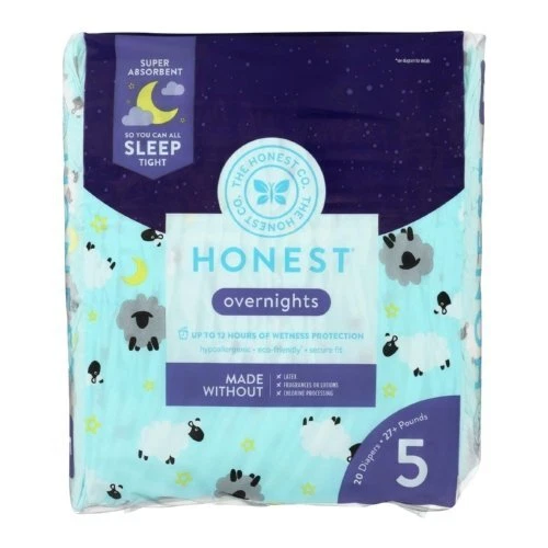 3 The Honest Company Size 5 Diapers Overnights 20 Count 27 Pounds