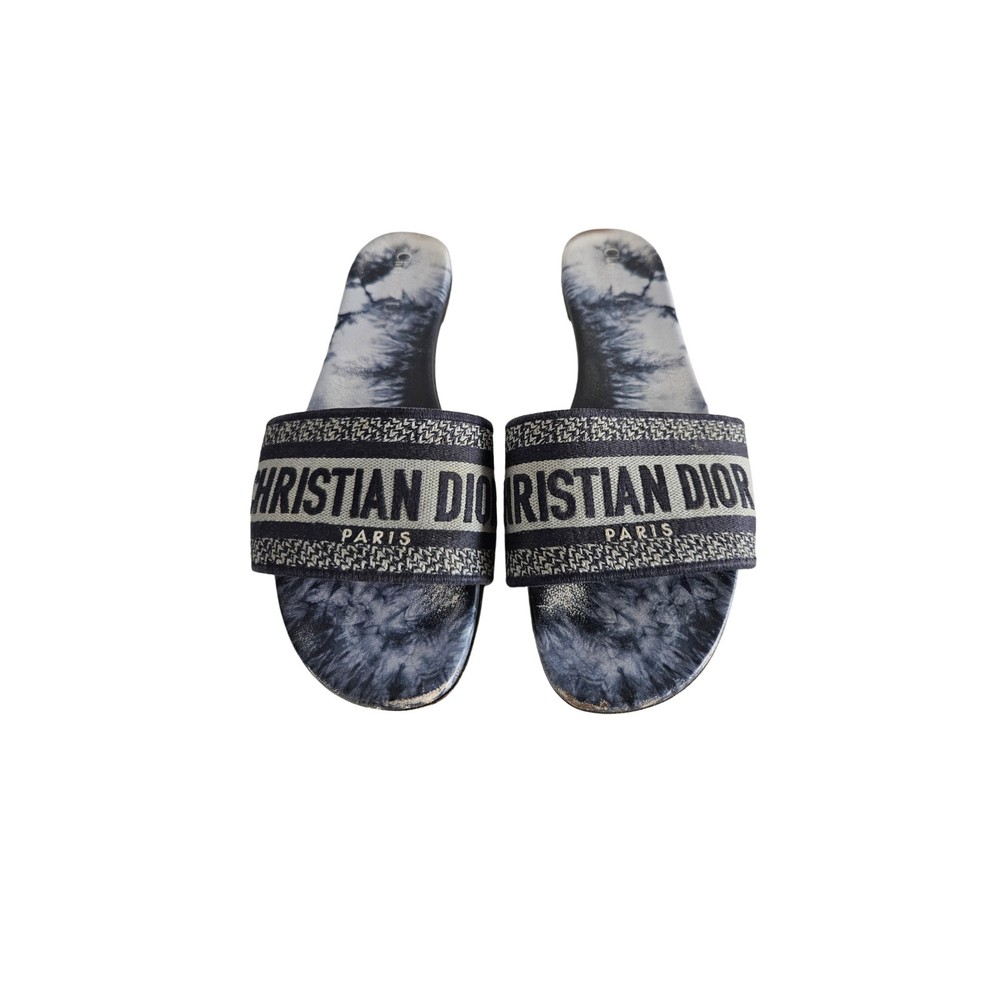 Christian Dior Navy Blue Dway Flat Slide