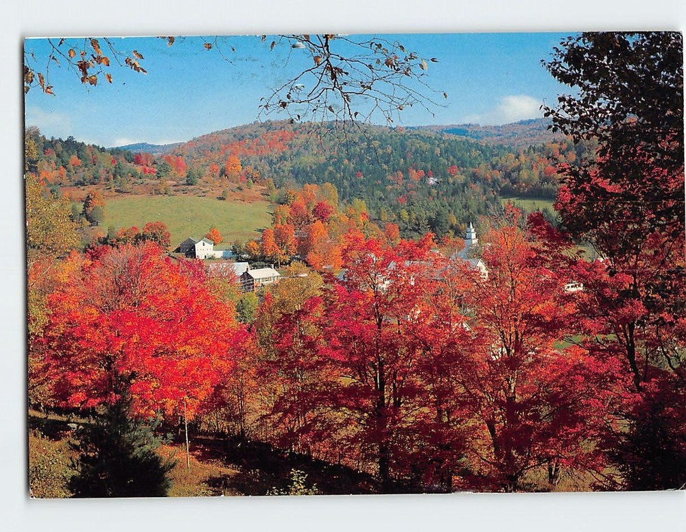 Postcard Typical Farm Village in Vermont USA