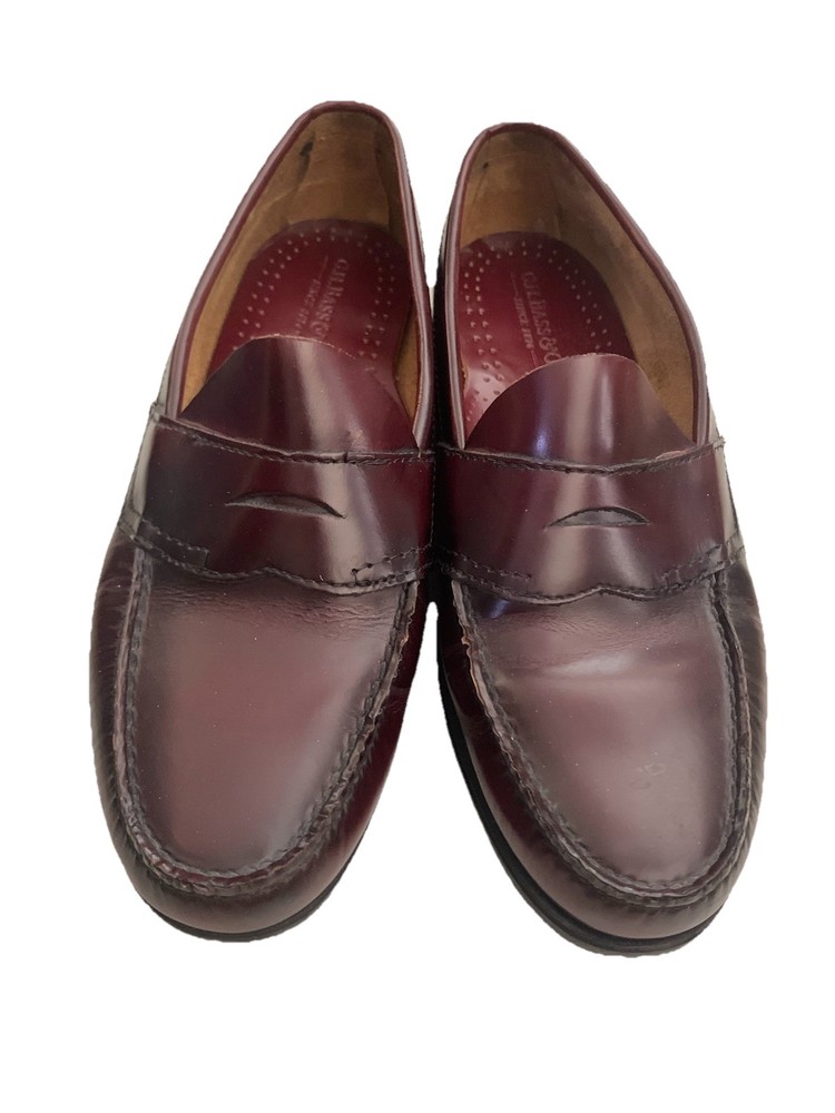G.H. Bass Weejuns Penny Loafers Mens Size 10 EE Burgundy Leather Slip On Shoes