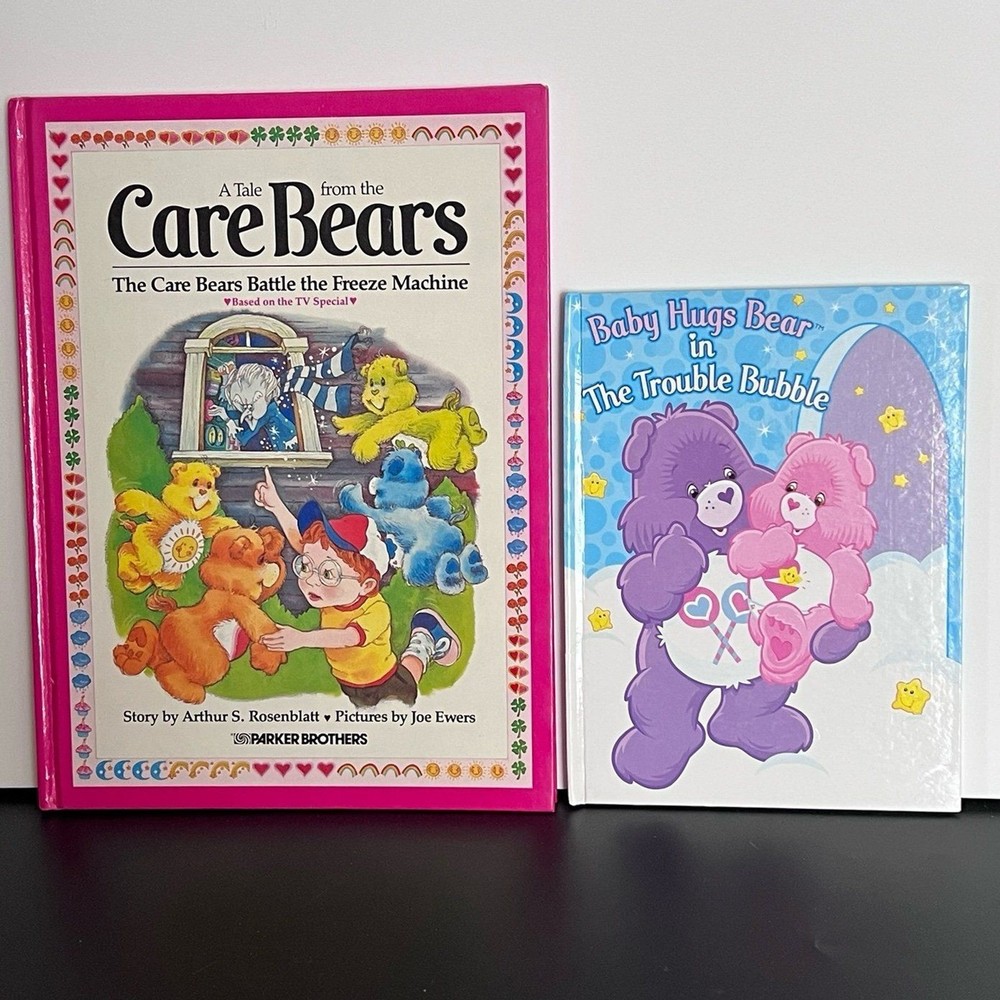 Care Bears Books 1984 Battle the Freeze Machine & 2004 The Trouble Bubble