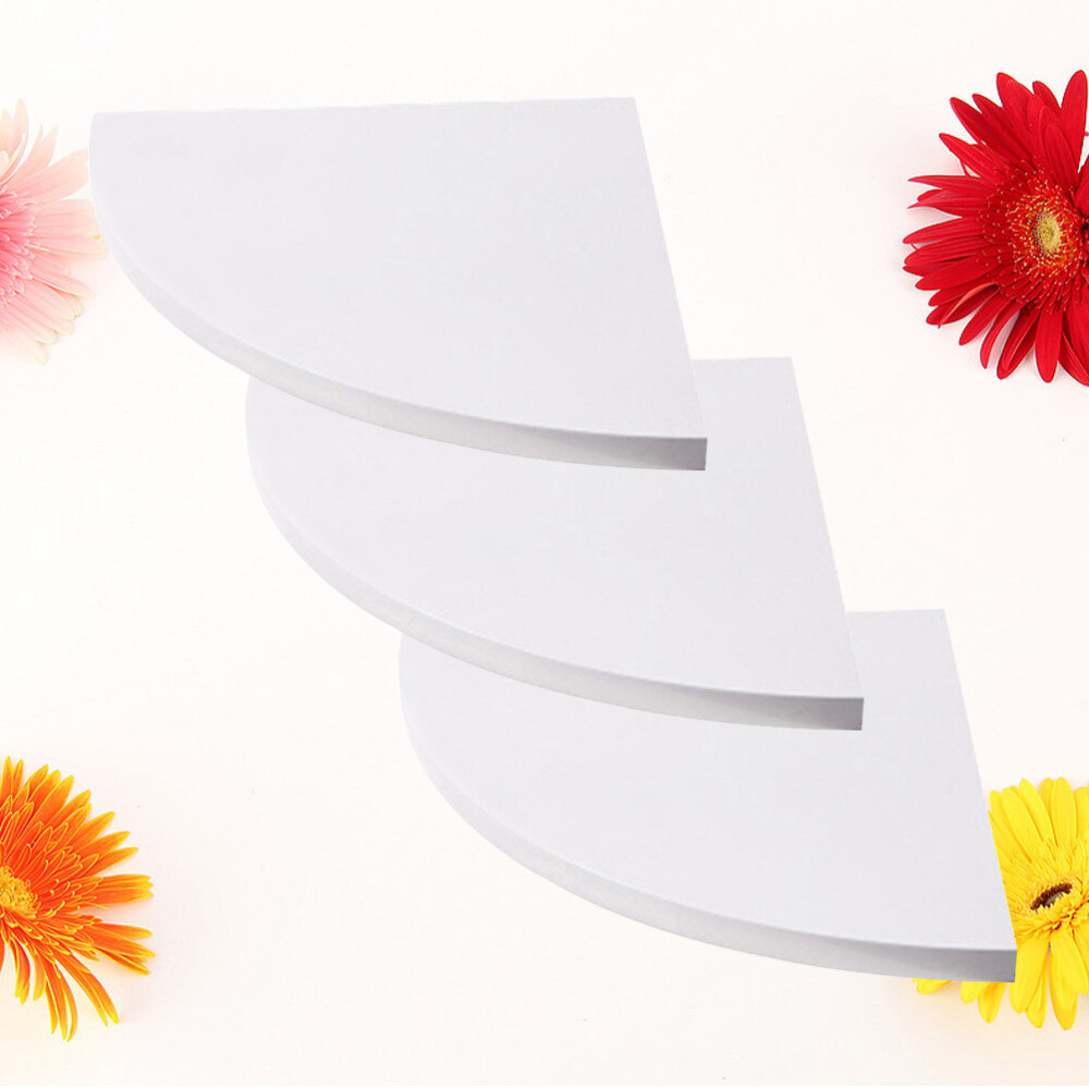3 PCS/Set Wall Shelves Decoration Display Corner Shelf White Bookshelves