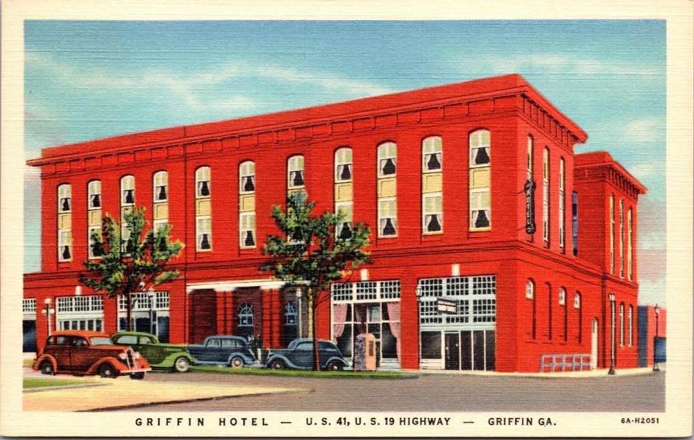 Griffin Hotel Griffin Georgia Vintage Linen Postcard US Highway 41