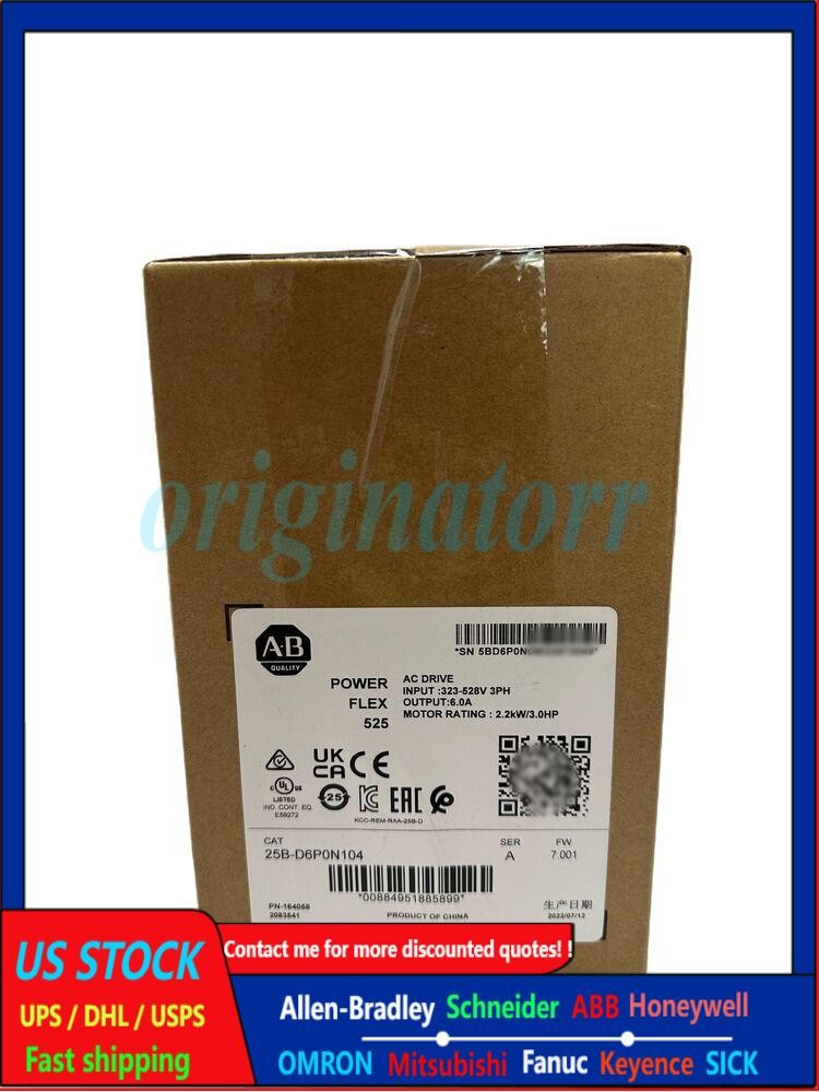 NEW Factory Sealed AB 25B-D6P0N104 Allen-Bradley PowerFlex 525 AC Drive 2022 US