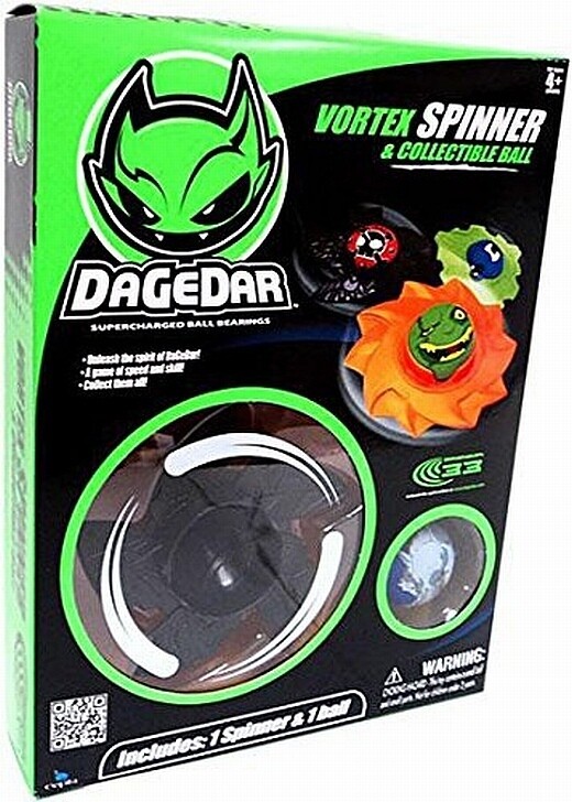 DaGeDar Vortex Spinner BLACK Top With Ball IN BOX Kids Toy New Marble Holder