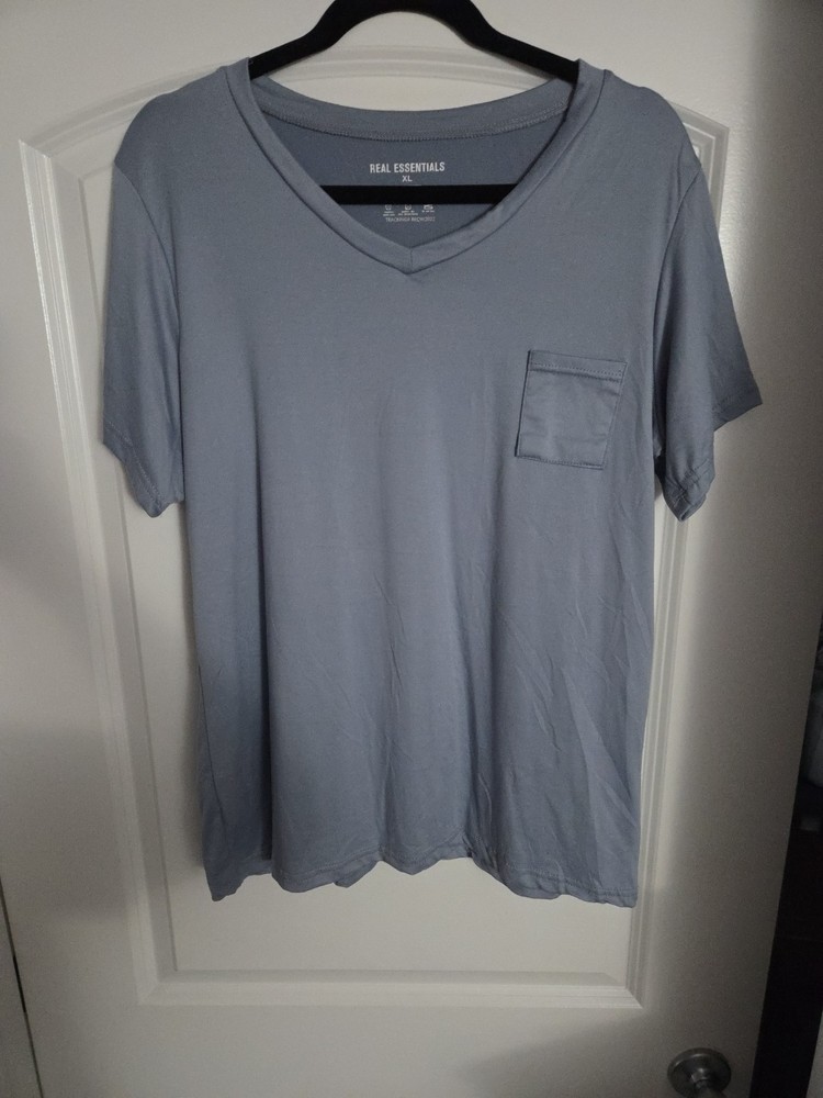 XL Real Essentials Womens T Shirt Light Blue Never Worn Excellent Condition