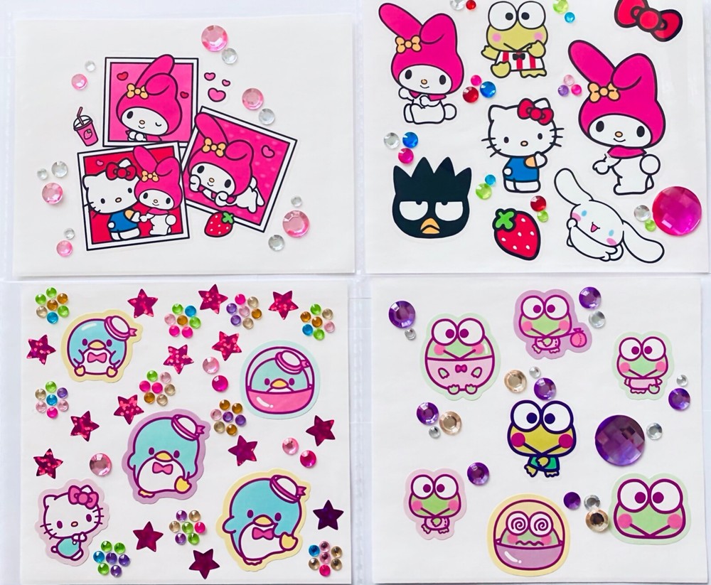 Hello kitty Friends Decor Sanrio Stickers Vinyl Decal Glossy Gem Scratch n Sniff