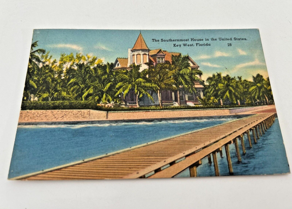 The Southernmost House in the United States Key West Florida Vintage Postcard