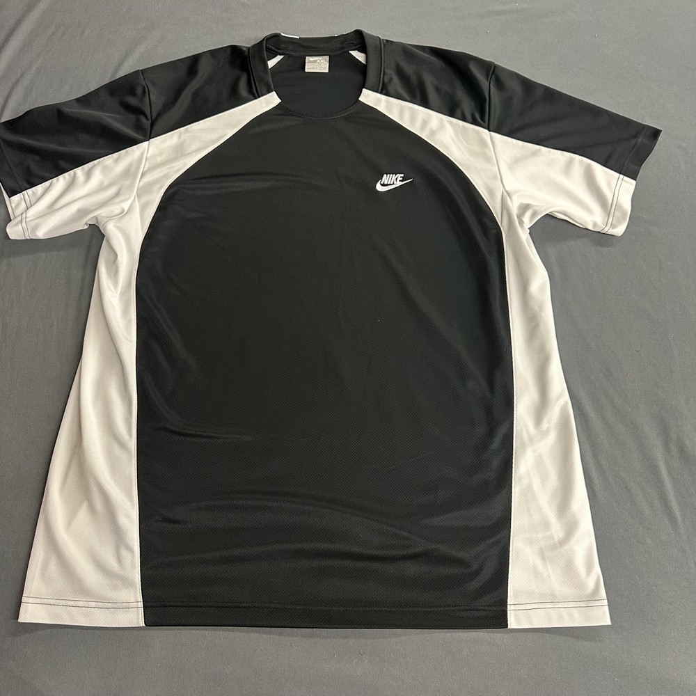 Vintage  Nike Men's Swoosh Logo Black Graphic T-Shirt Size 2XL