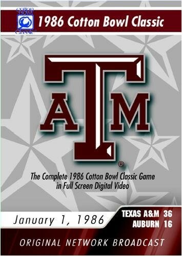 1986 Cotton Bowl Texas A&M Football Classic Game DVD Brand New