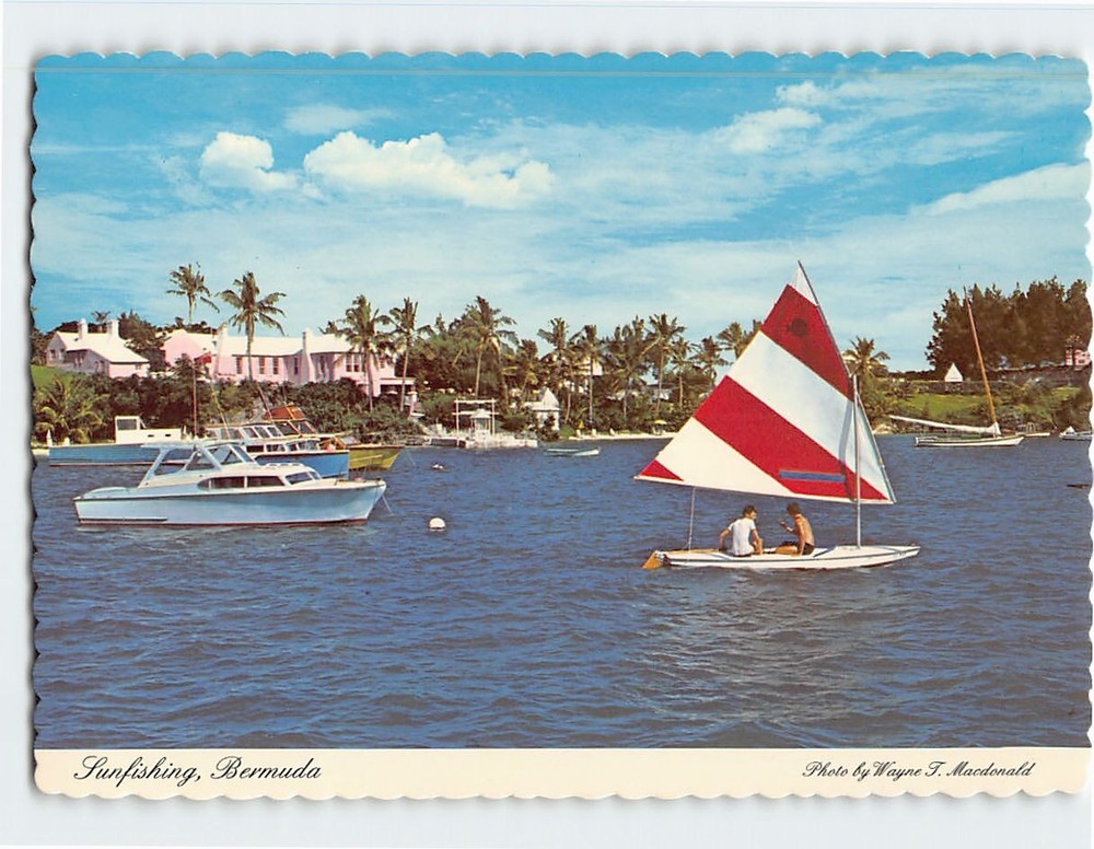 Postcard Sunfishing Bermuda British Overseas Territory
