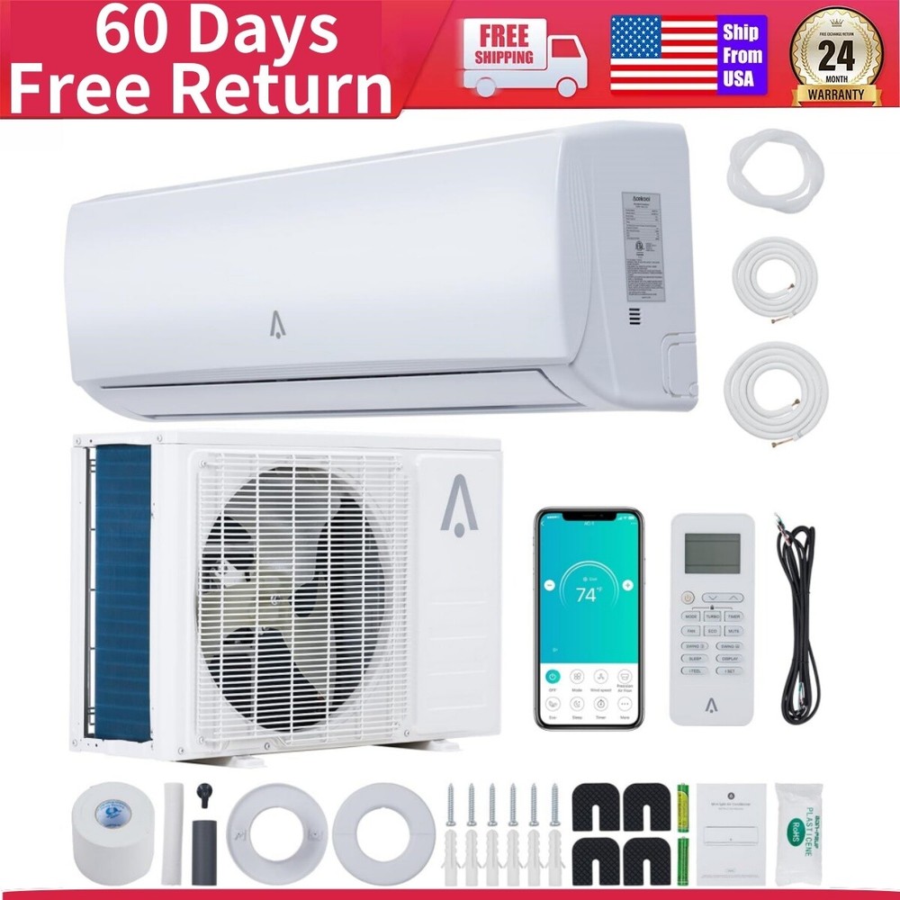 18000 BTU Ductless Mini Split AC with WiFi Heating and Cooling Unit