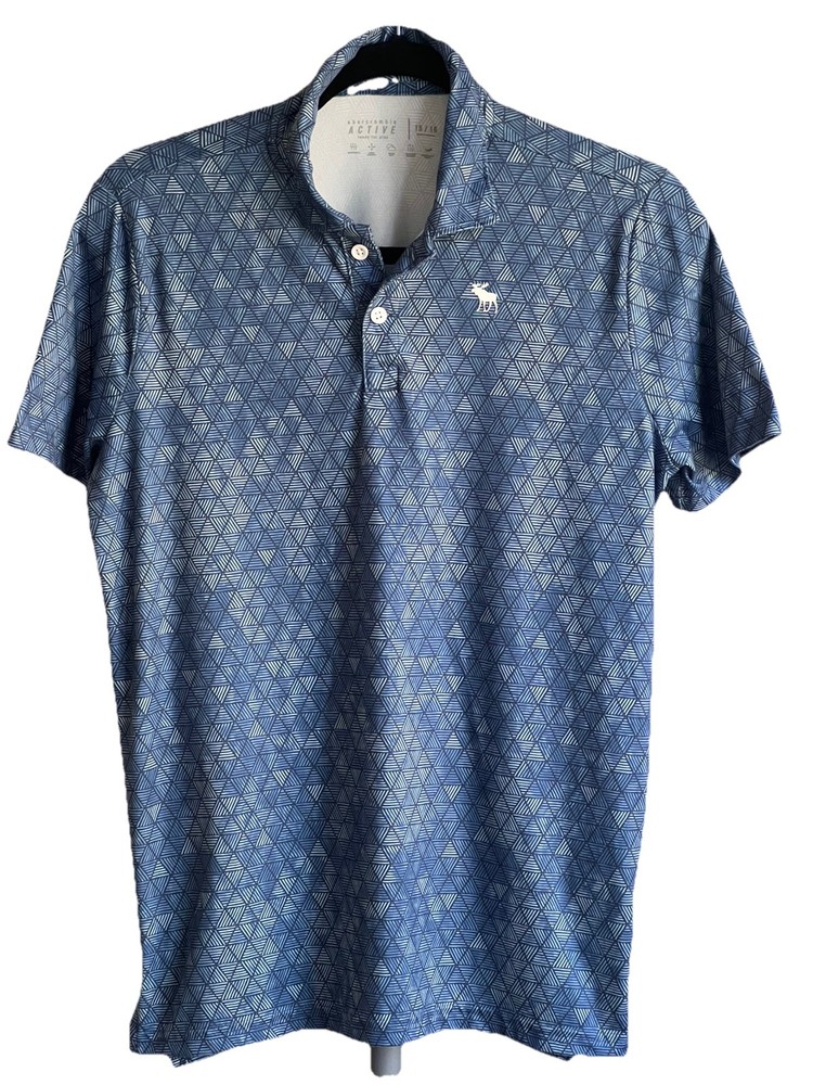 Abercrombie Kids Polo Shirt Youth 15/16 Blue Golf Performance measurement photos