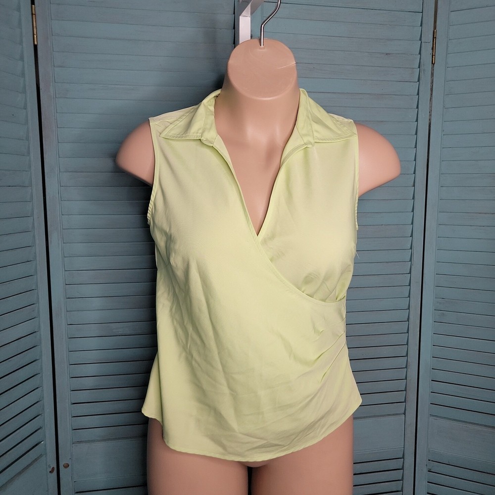 Fiorlini Cute Light Green Sleeveless Blouse Shirt Size L