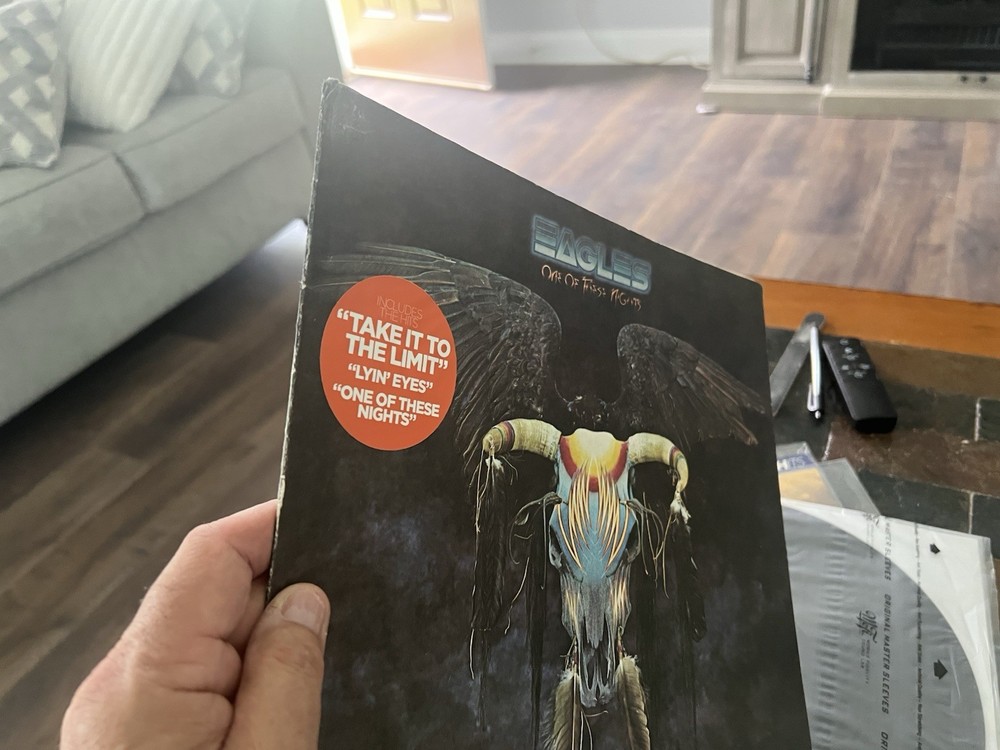 Eagles, One Of These Nights Vinyl LP - 1975 UK First Press Textured Hype VG++