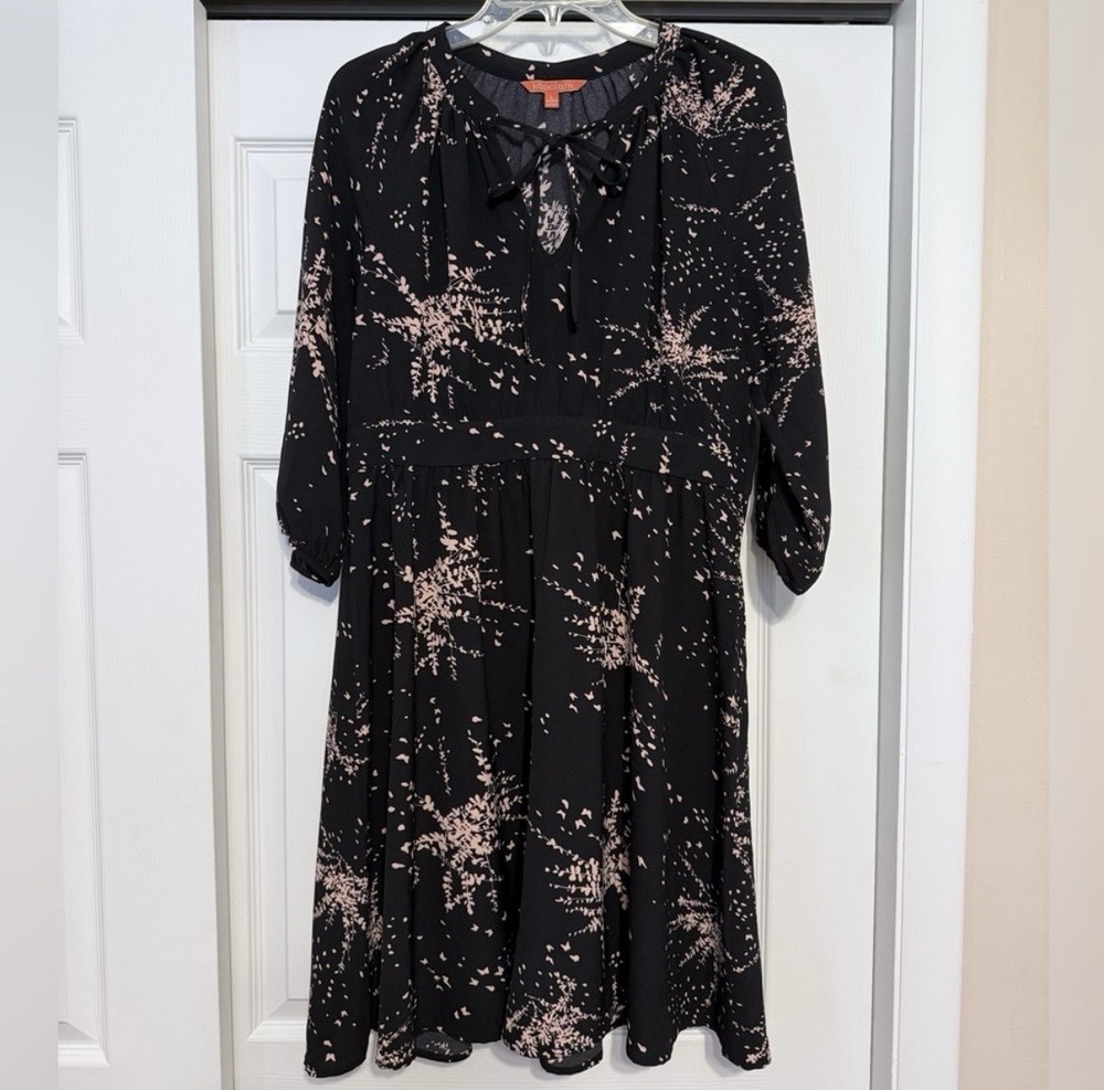 ModCloth Women’s Black & Pink Splattered Dress - Size Large