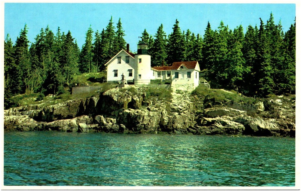 Bass Harbor Lighthouse Mt. Desert Island Maine ME Acadia National Park Postcard-image