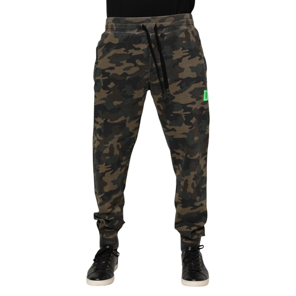DOLCE & GABBANA Pants Brown Camouflage Cotton Men Jogger IT52/W38/XL RRP 900usd