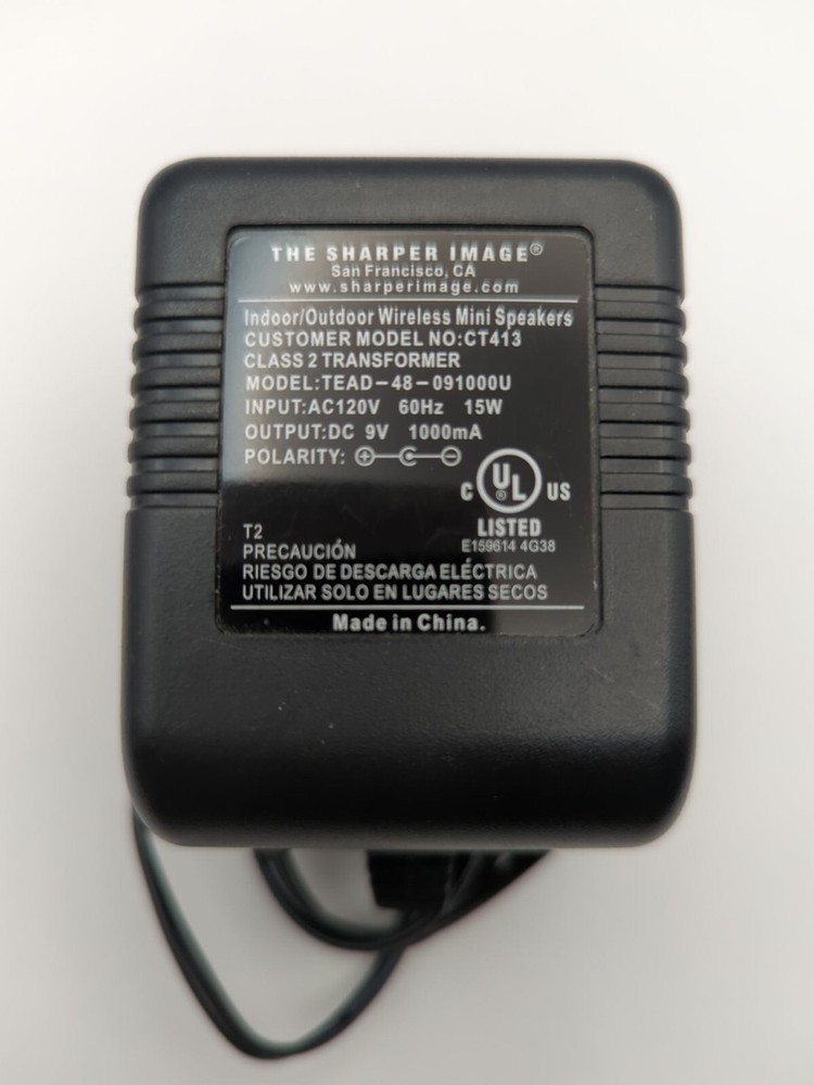 Sharper Image CT413 Indoor Outdoor Wireless Speaker AC Power Adapter-image