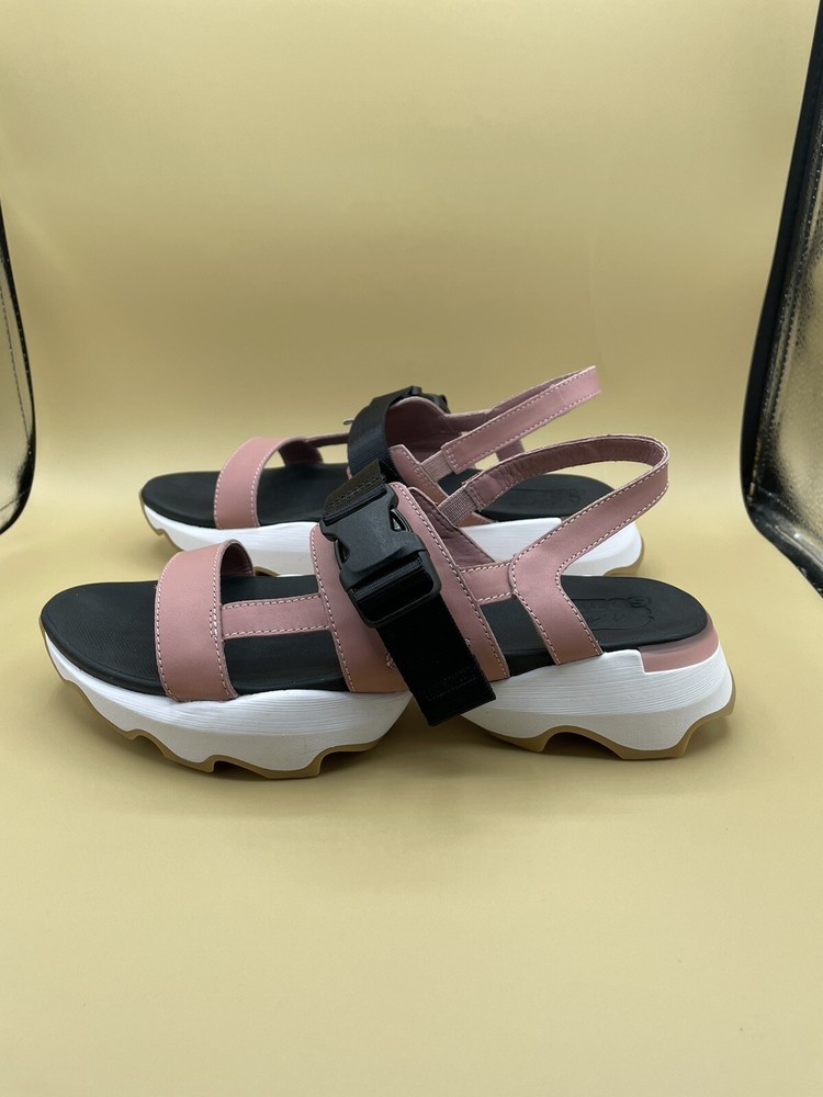 Sz 9.5 US Sorel Kinetic Impact Sling Women’s Sandal Pink White NL4697-659 No Box