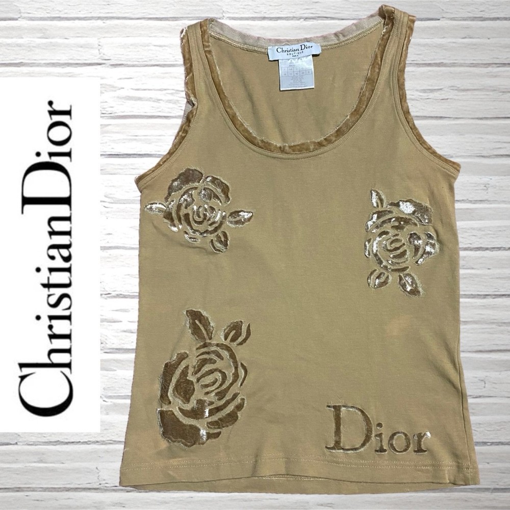 Christian Dior by John Galliano 2005 Velvet Rose Tank Top FR38 Italy Archive JP