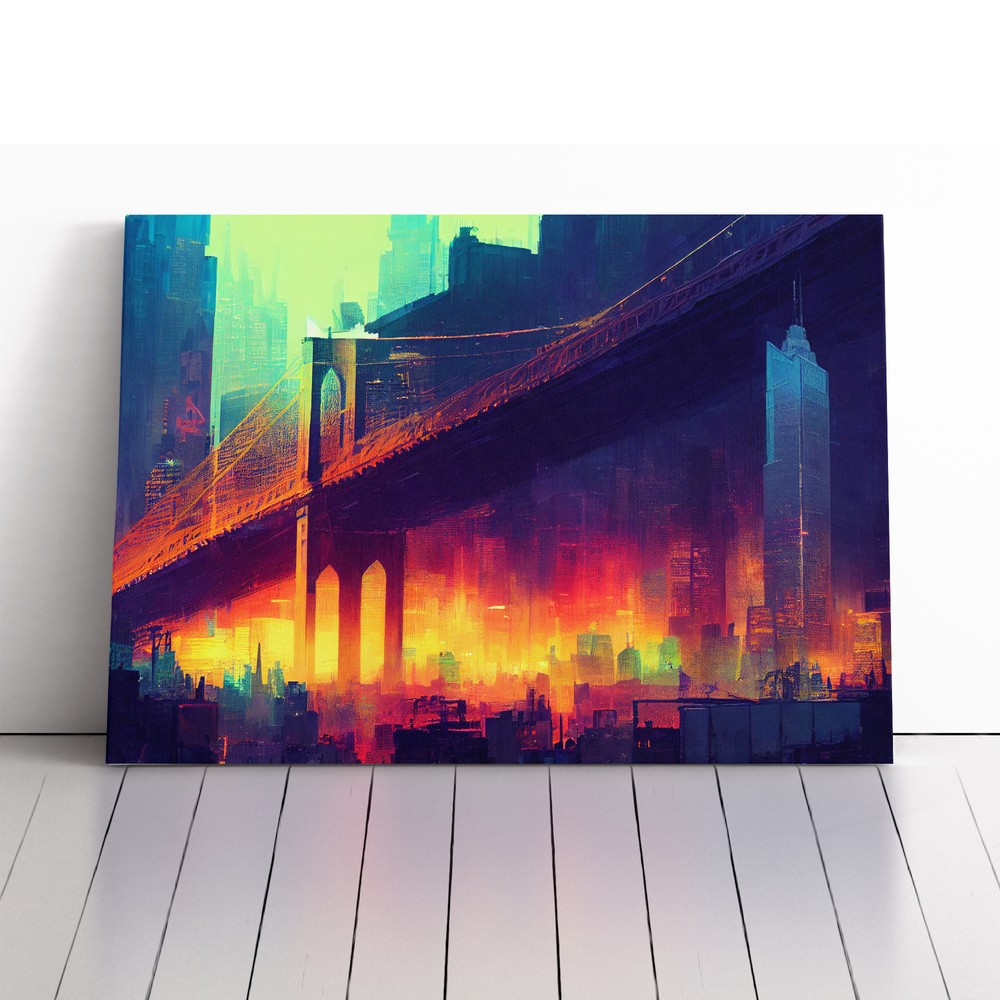 New York City Skyline Vol.4 Abstract Canvas Wall Art Print Framed Picture Decor