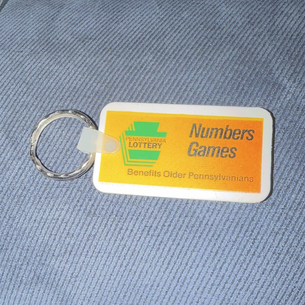 Vintage Pennsylvania Lottery Numbers & Instant Games Plastic Keychain Keyring