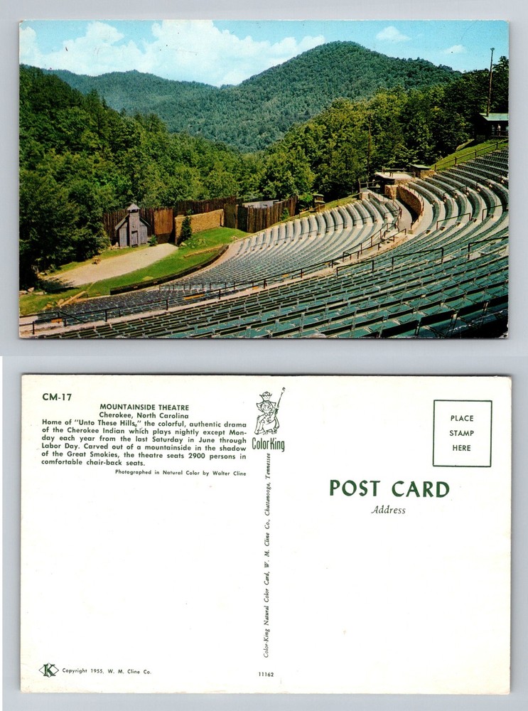 Cherokee, NC-North Carolina, Mountainside Theatre Unto Hills Vintage Postcard