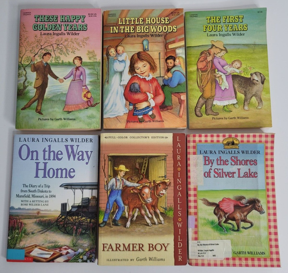 6 Laura Ingalls Wilder Children Books Lot Little House on the Prairie Series