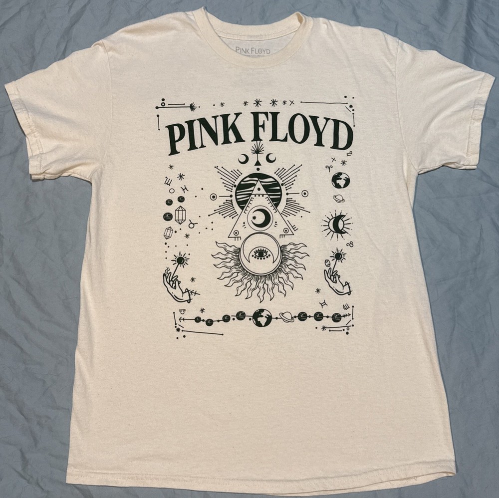 Pink Floyd Band T-Shirt Mystic Graphic Beige Cream Tee Men’s Medium