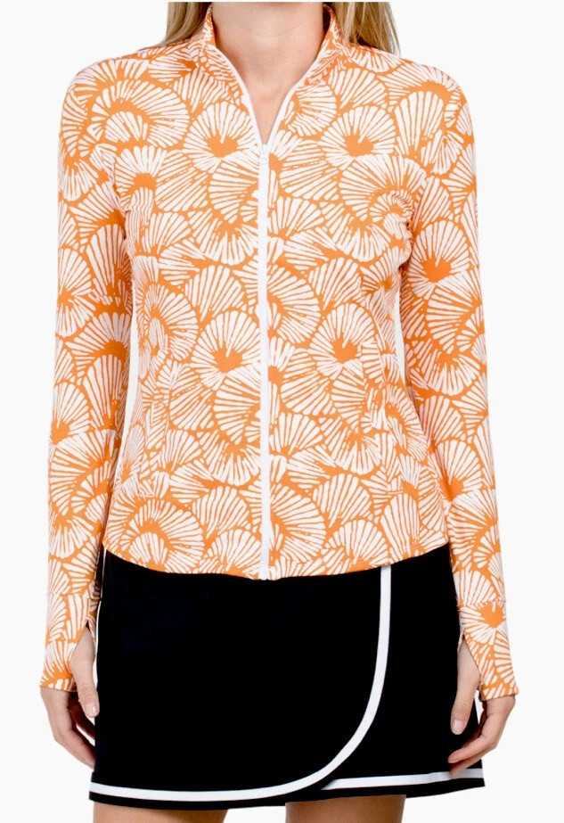 TOMMY BAHAMA Golf Womens Abstract Floral Print Full Zip Up Jacket SIZE MEDIUM