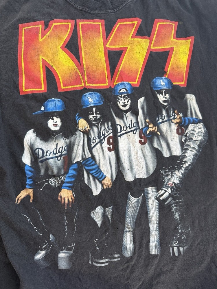 Original 1998 KISS Psycho Circus Concert Tour T-Shirt 1998 L.A. Dodgers  Sz. L