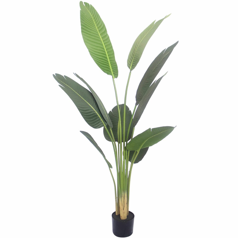 5ft Real Touch Bird of Paradise Artificial Palm Tree in Pot