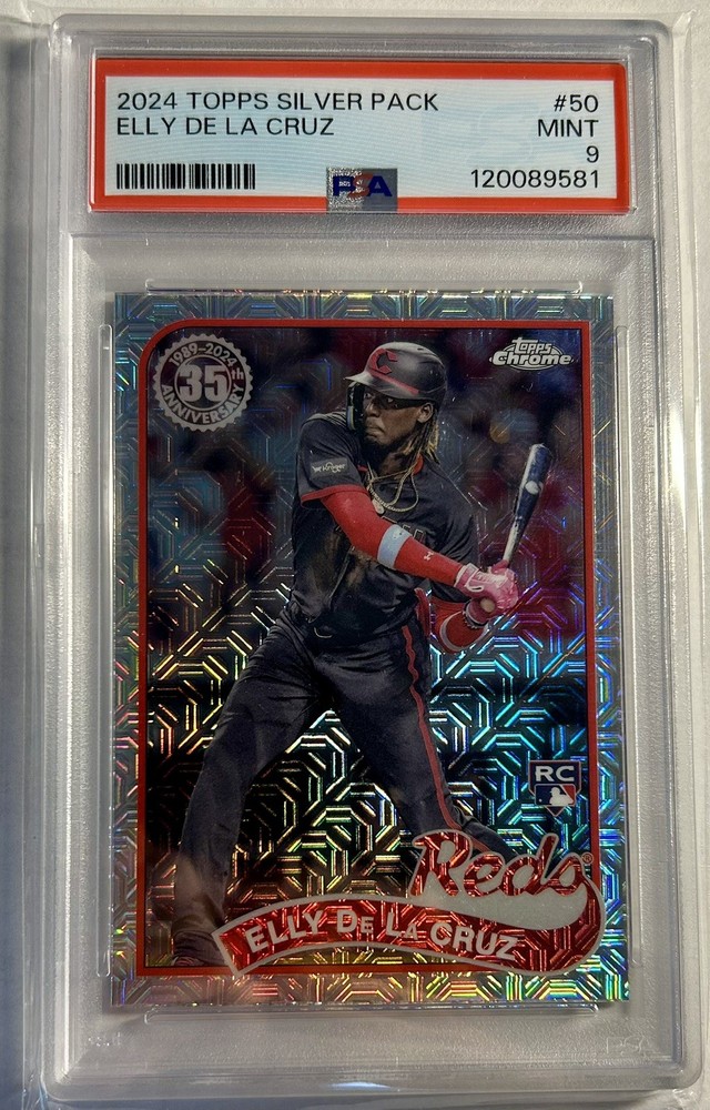 Elly De La Cruz 2024 Topps Chrome Silver Pack Mojo Rookie Cardinals RC PSA 9