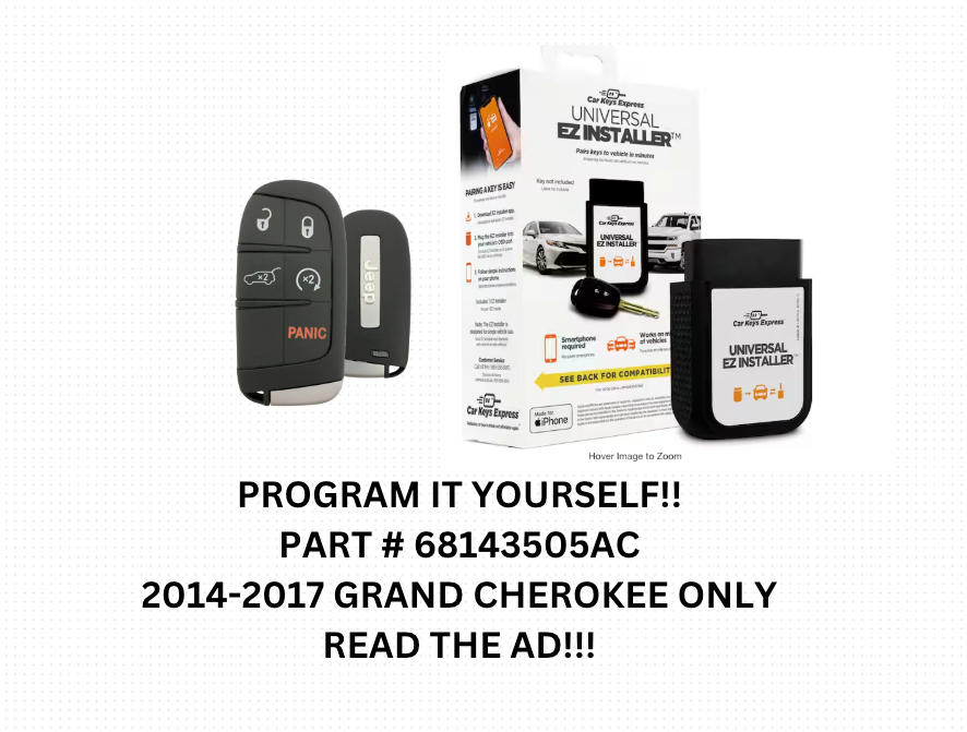 DIY OEM BUNDLE  2014-2021 Jeep Grand Cherokee Smart Key 68143505AC TOOL INCLUDED