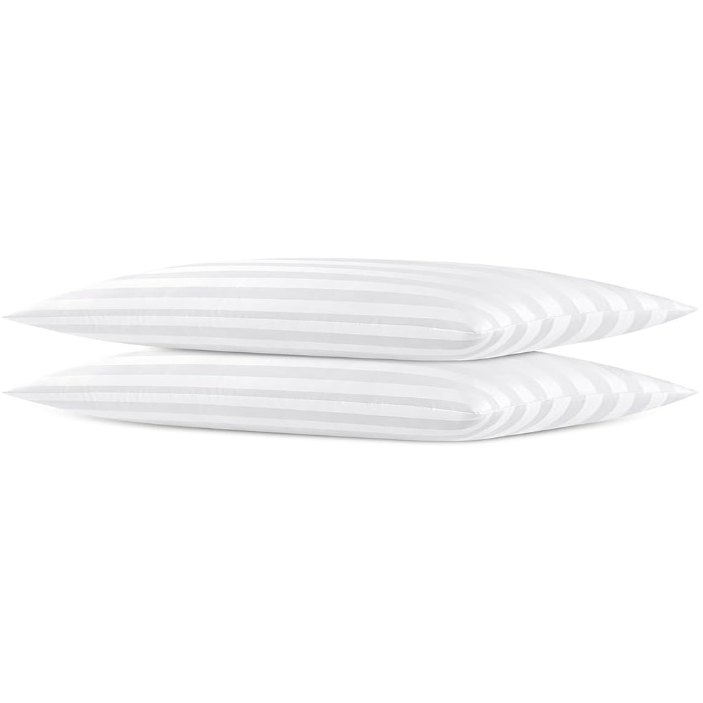 Extra Thin Flat Soft Low Pillows Standard Size Set Of 2 Down Alternative Filled