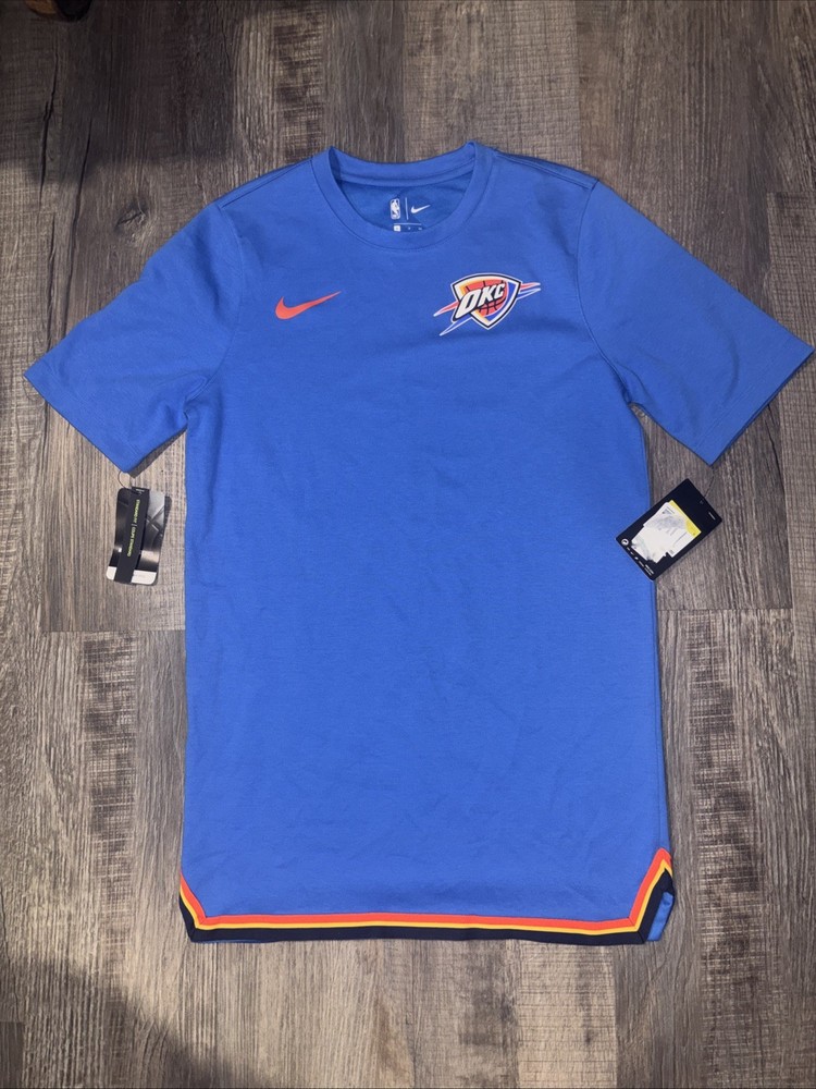 Nike OKC Oklahoma City Thunder NBA Warm Up Shooting Shirt Mens Size Small