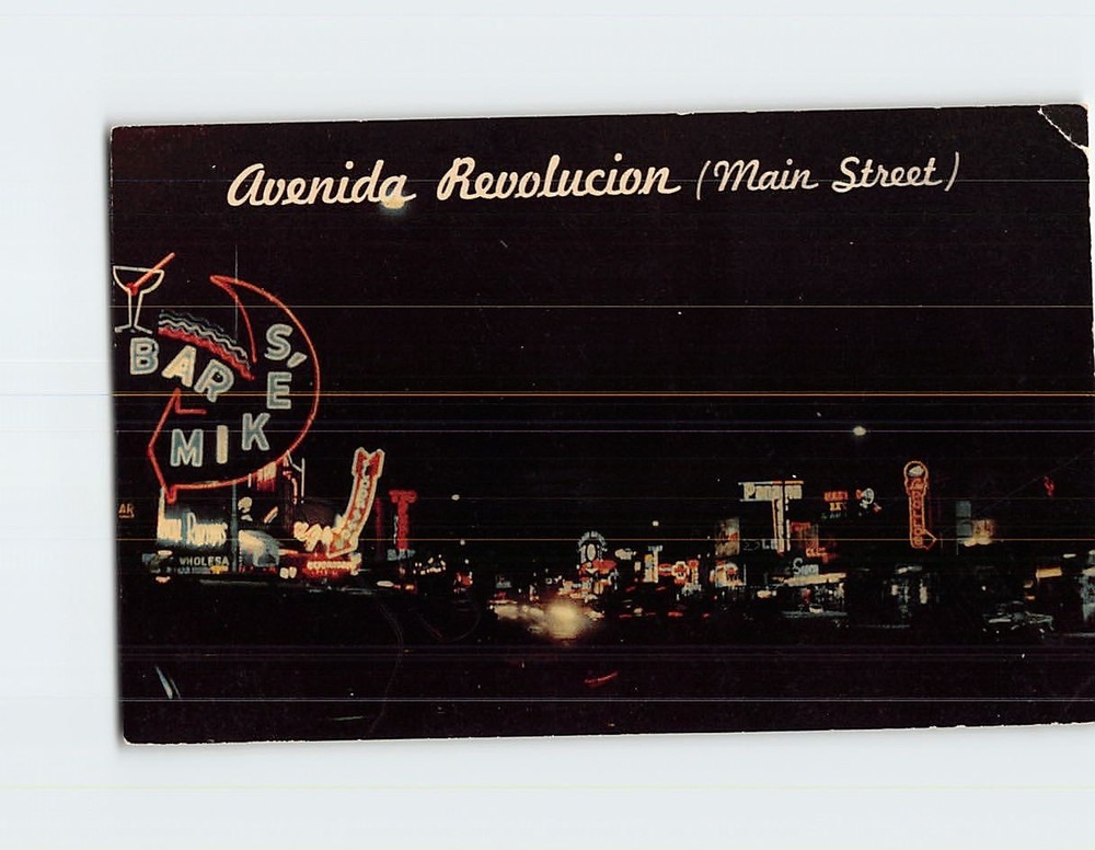 Postcard Avenida Revolucion Main Street Tijuana Mexico