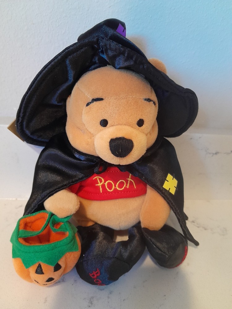 NWT Vintage Disney Stuffed Toy Plush Winnie The Pooh Witch Halloween Boo