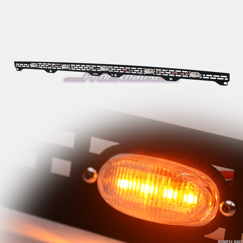 For 2014-2021 Toyota Tundra Black Front Hood Scoop Upper Grille Insert w/5x LED