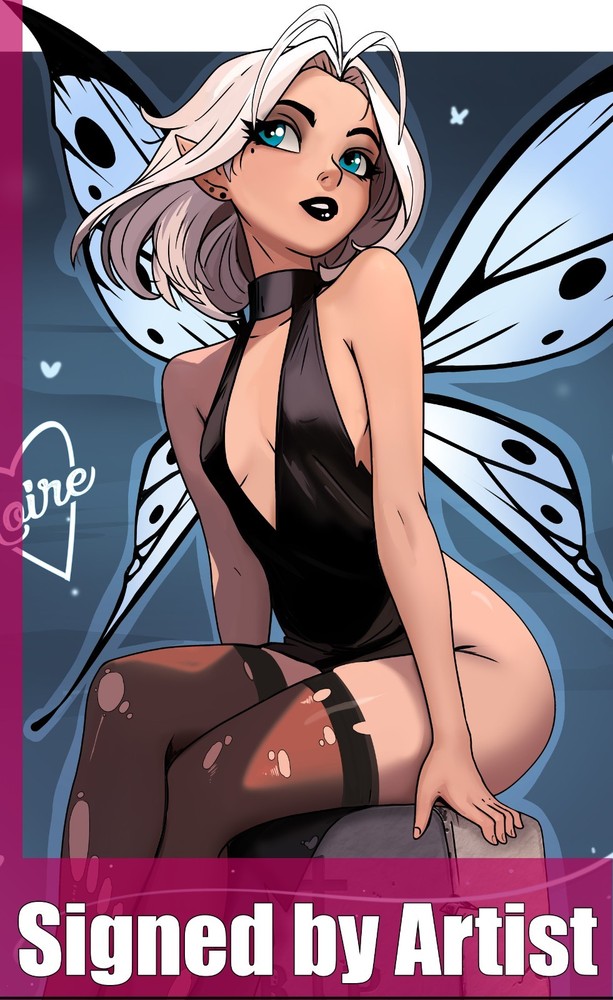 Graveyard Fairy 11x17 anime Art Print Signed fairytale enchanted Sexy Pixie