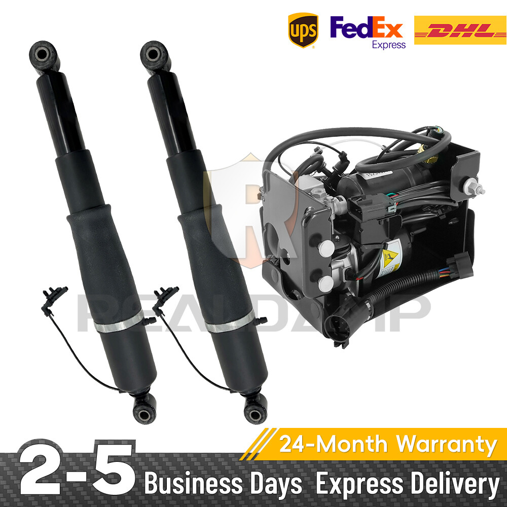 Chevrolet Tahoe GMC Yukon 2x Rear Air Shock Struts with Compressor Pump 23290660
