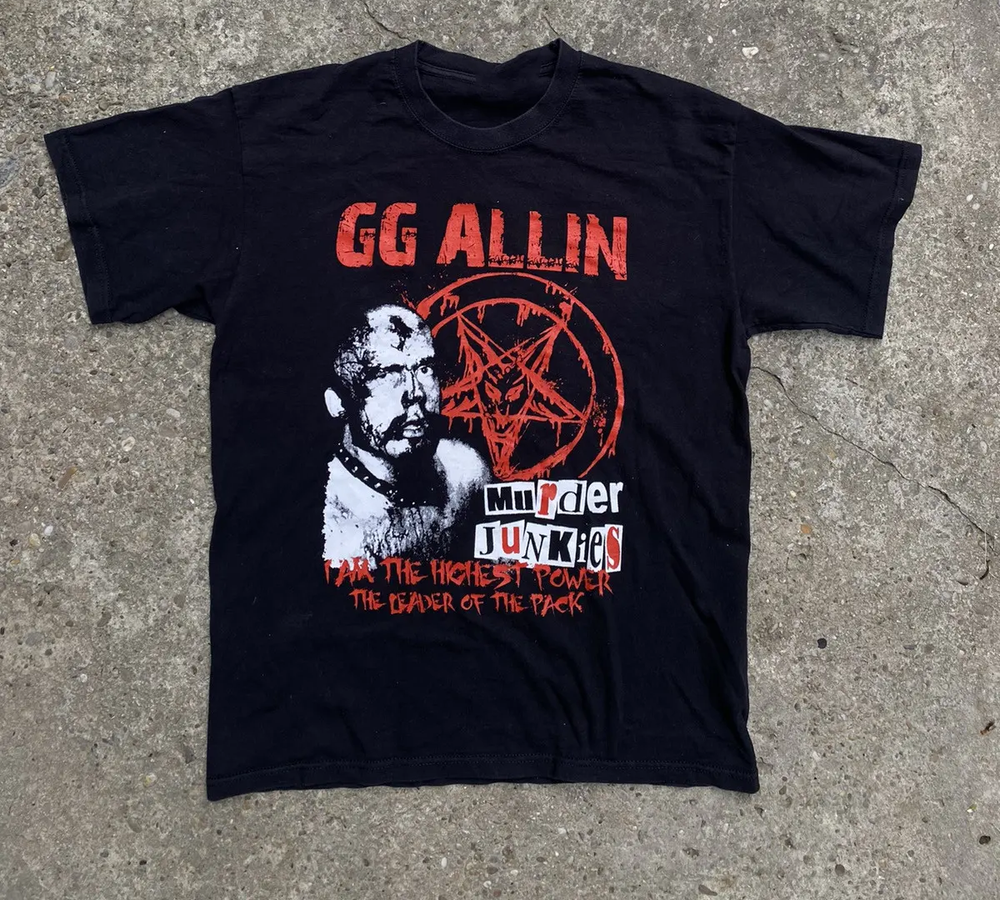 GG Allin Murder Junkies Black T Shirt Full Size S-5XL BO2696