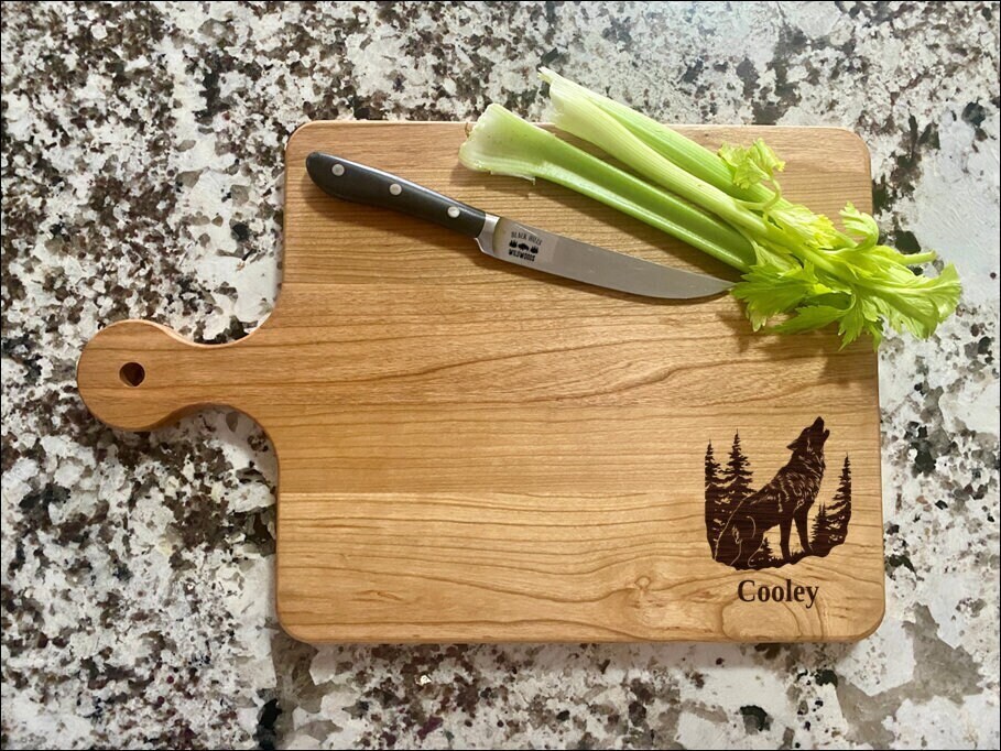 Wolf Scene Cutting Board | Wildlife Charcuterie Board | Custom Serving Tray |