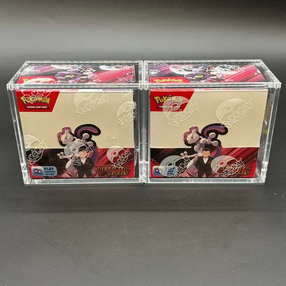 Lot (2) Pokemon SV10 Destined Rivals English Booster Boxes Sealed w/Acrylic CasePROBSTEIN is actively accepting consignments !!