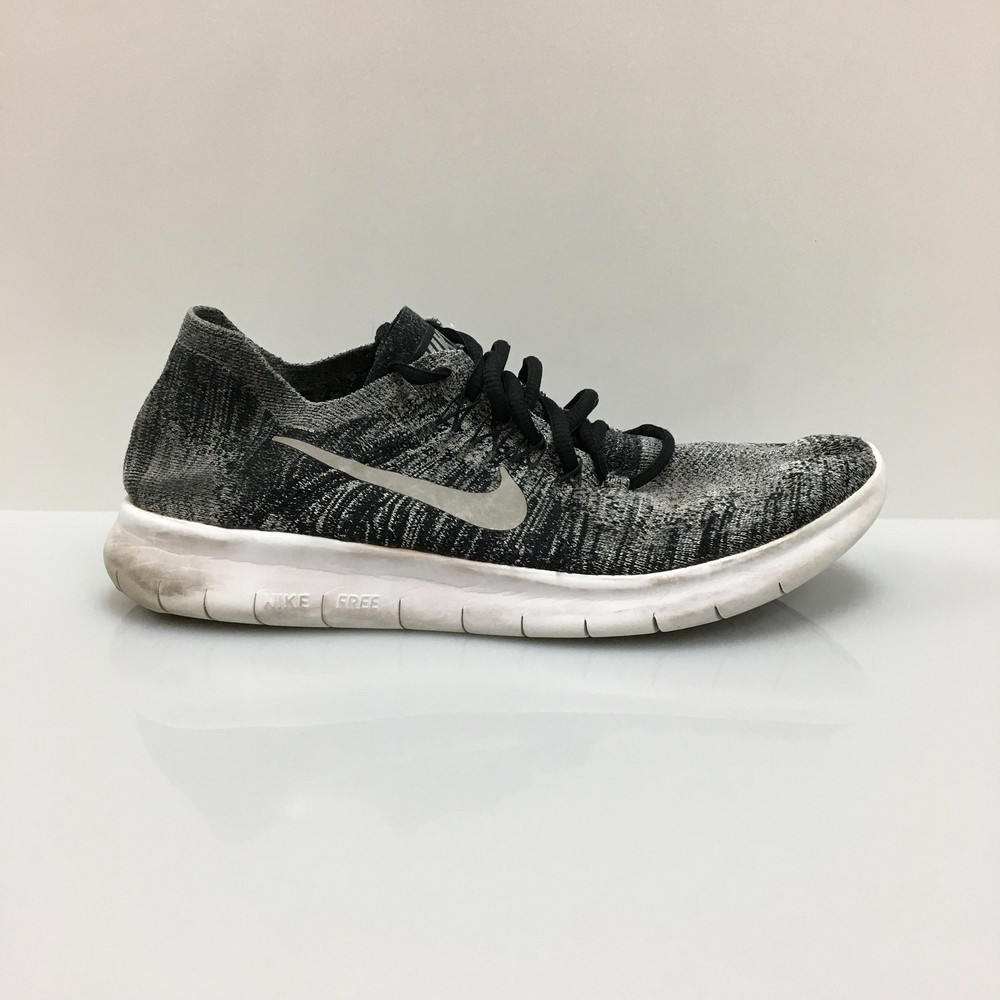 Nike Free RN Flyknit Shoes Women Size 9.5 Black White Running Sneaker 880844-003